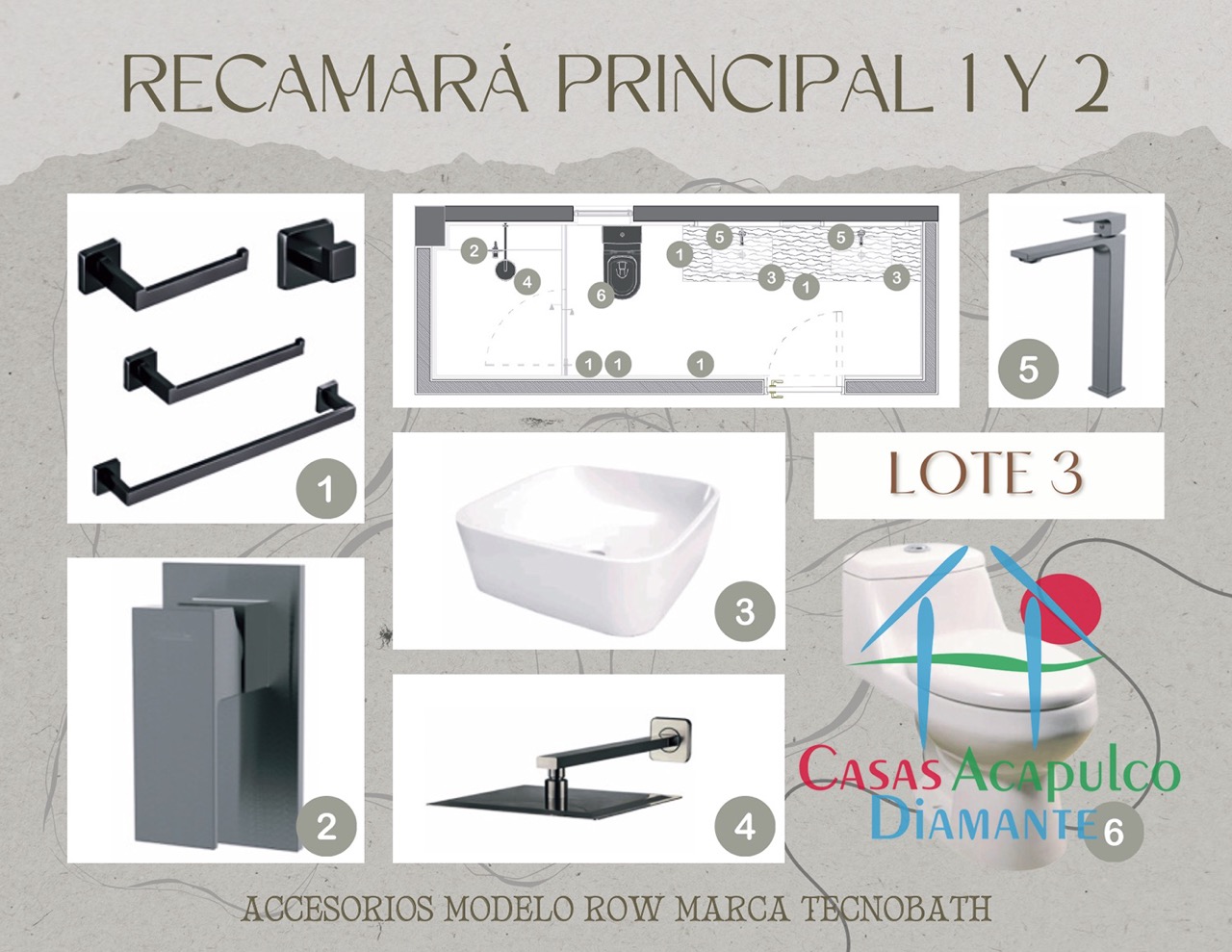 Paradiso Residences Edén 3 - Modelo accesorios baños 1